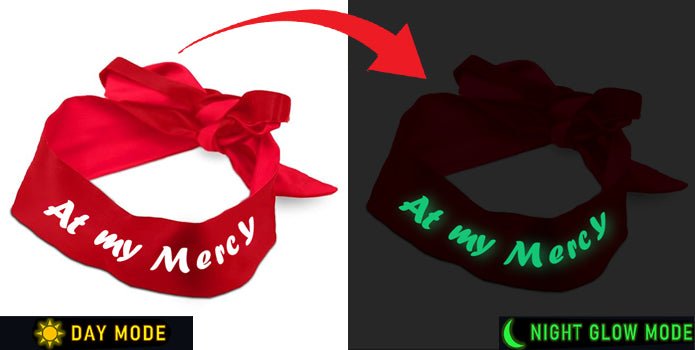 At My Mercy Glow In The Dark Eye Mask & Adjustable Satin Blindfold - Intimacy HubgiftKamuk Life