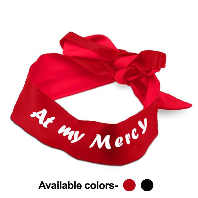 At My Mercy Glow In The Dark Eye Mask & Adjustable Satin Blindfold - Intimacy HubgiftKamuk Life