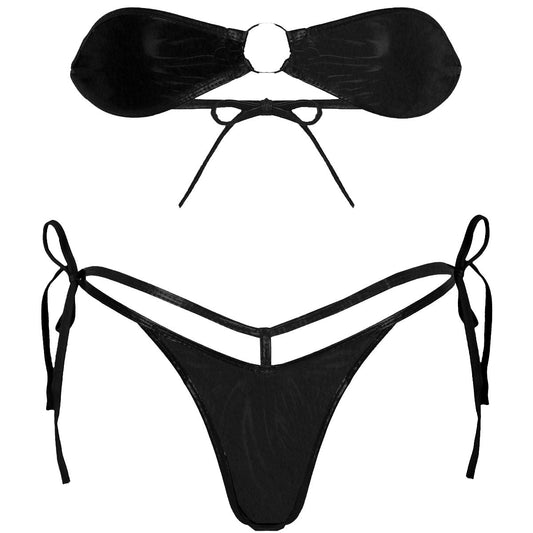 Black Mini Bikini Bra & Micro G - String - Intimacy HubHot LingerieKamuk Life