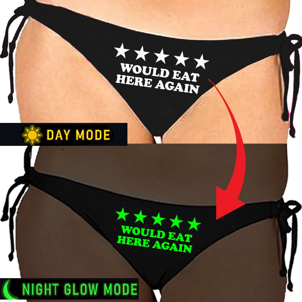 Five - Star Review Black Satin Glow In The Dark Panty - Intimacy HubThongs, G stringKamuk Life