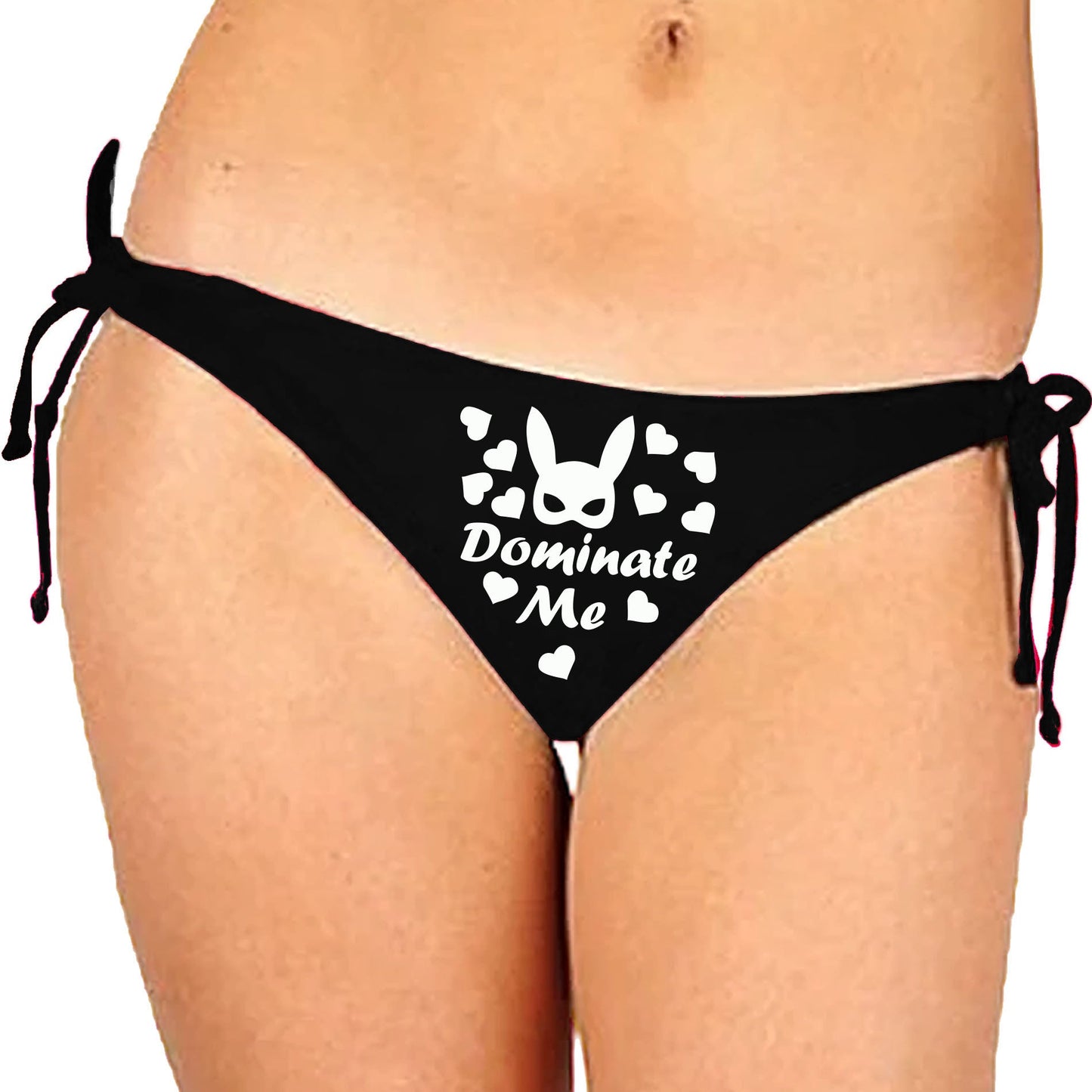 Glow in the Dark Dominate Me black satin Panty - Intimacy HubThongs, G stringKamuk Life