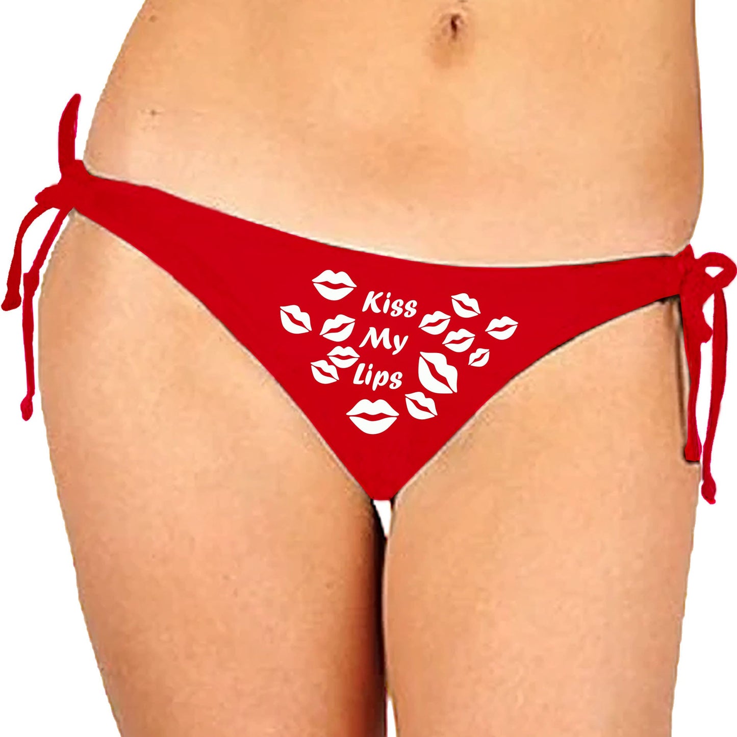 Glow In The Dark Kiss My Lips Satin Panty - Red - Intimacy HubThongs, G stringKamuk Life