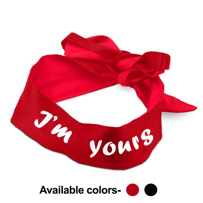 I'm Yours Glow In The Dark Satin Eye Mask & Adjustable Satin Blindfold - Intimacy HubGift SetKamuk Life