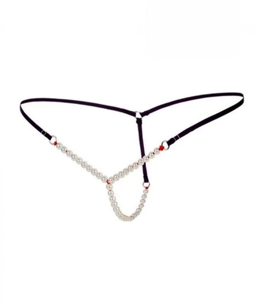 Kamuk Life Black Micro G - String with White Pearls - Intimacy HubThongs, G stringKamuk Life