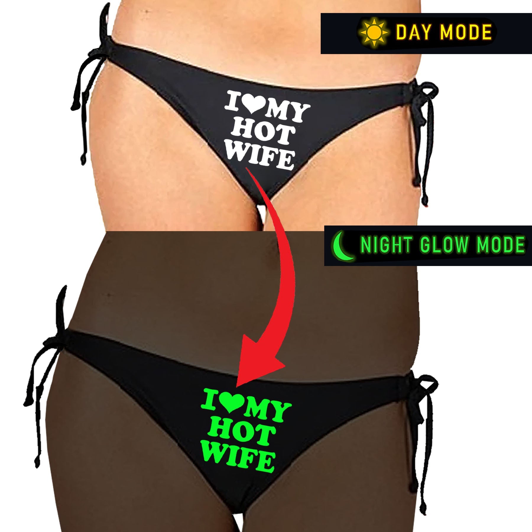 Kamuk Life Black Satin Glow Panty - Lights Up the Night - Intimacy HubLingerieKamuk Life