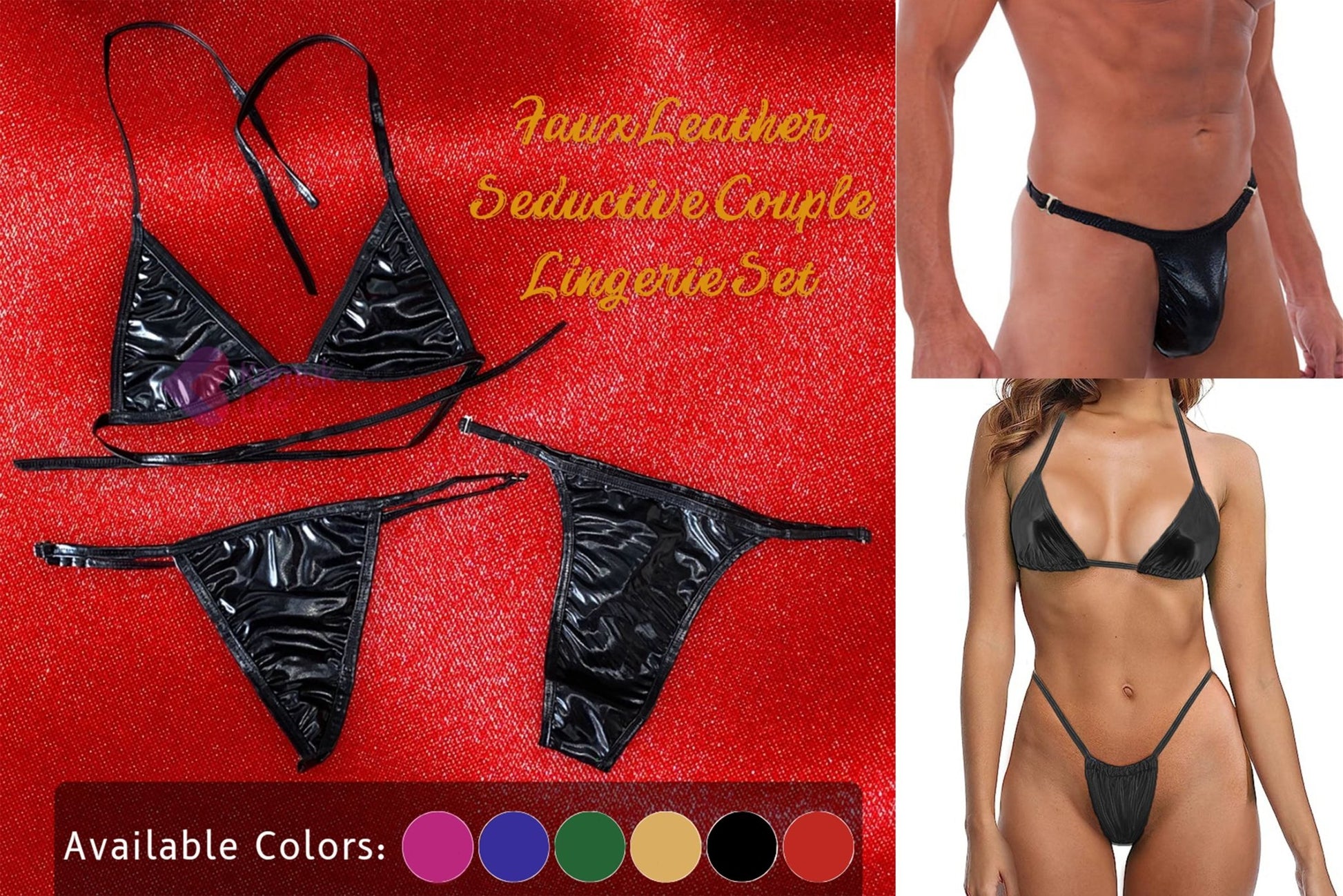 Kamuk Life Exotic Faux Leather Hubby and Wifey Couple Lingerie Set - Intimacy HubHot LingerieIntimacy Hub