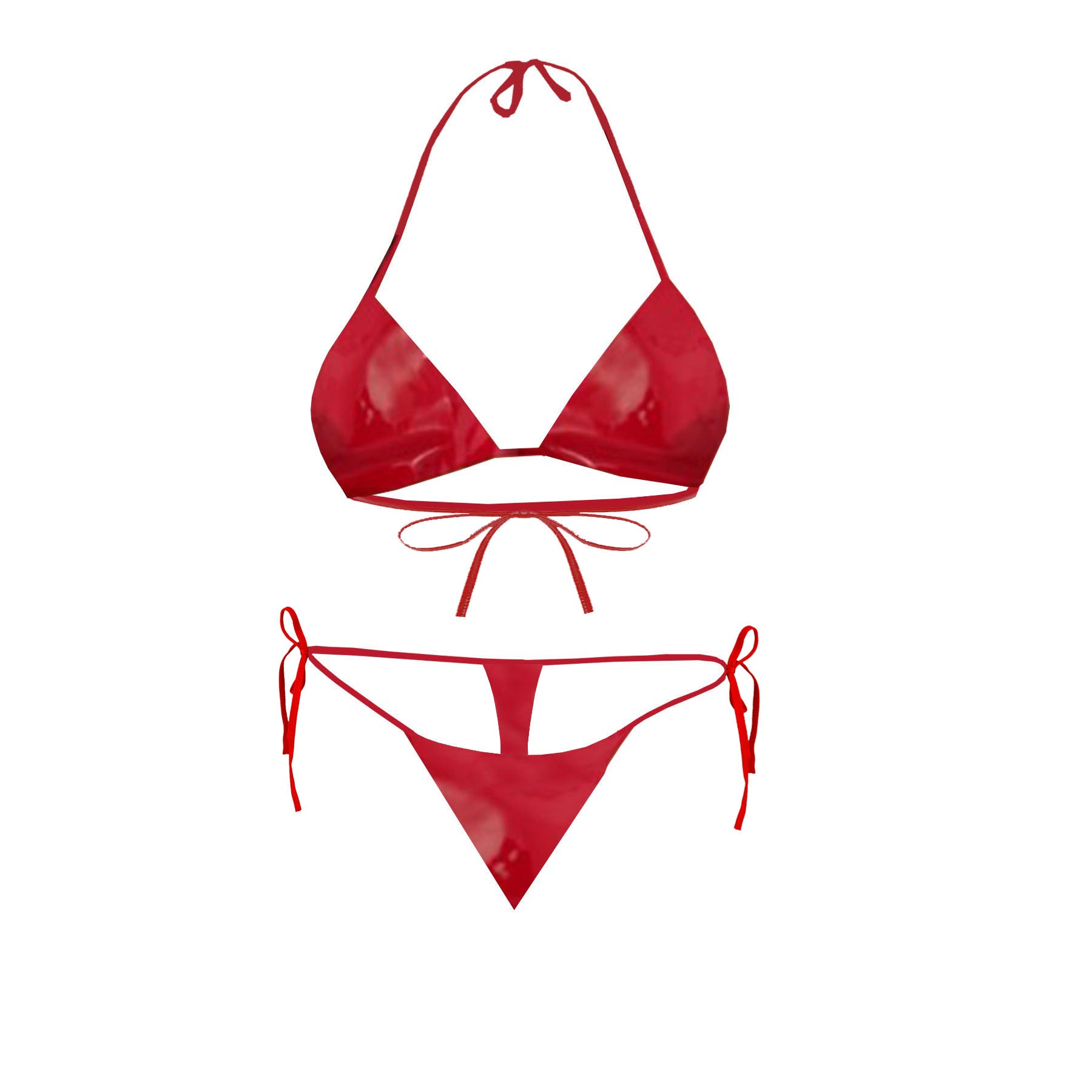 Kamuk Life Fiery Red Halter Micro Bikini Set - Made with Luxe Latex - Intimacy HubLingerieKamuk Life