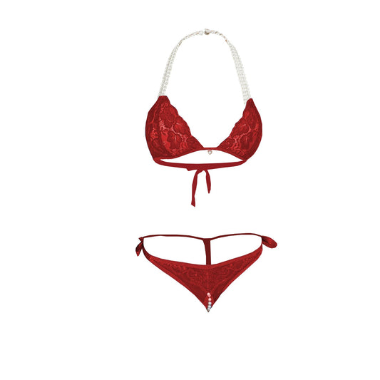 Kamuk Life LACEY WHITE PEARL RED LINGERIE SET - Intimacy HubLingerieKamuk Life