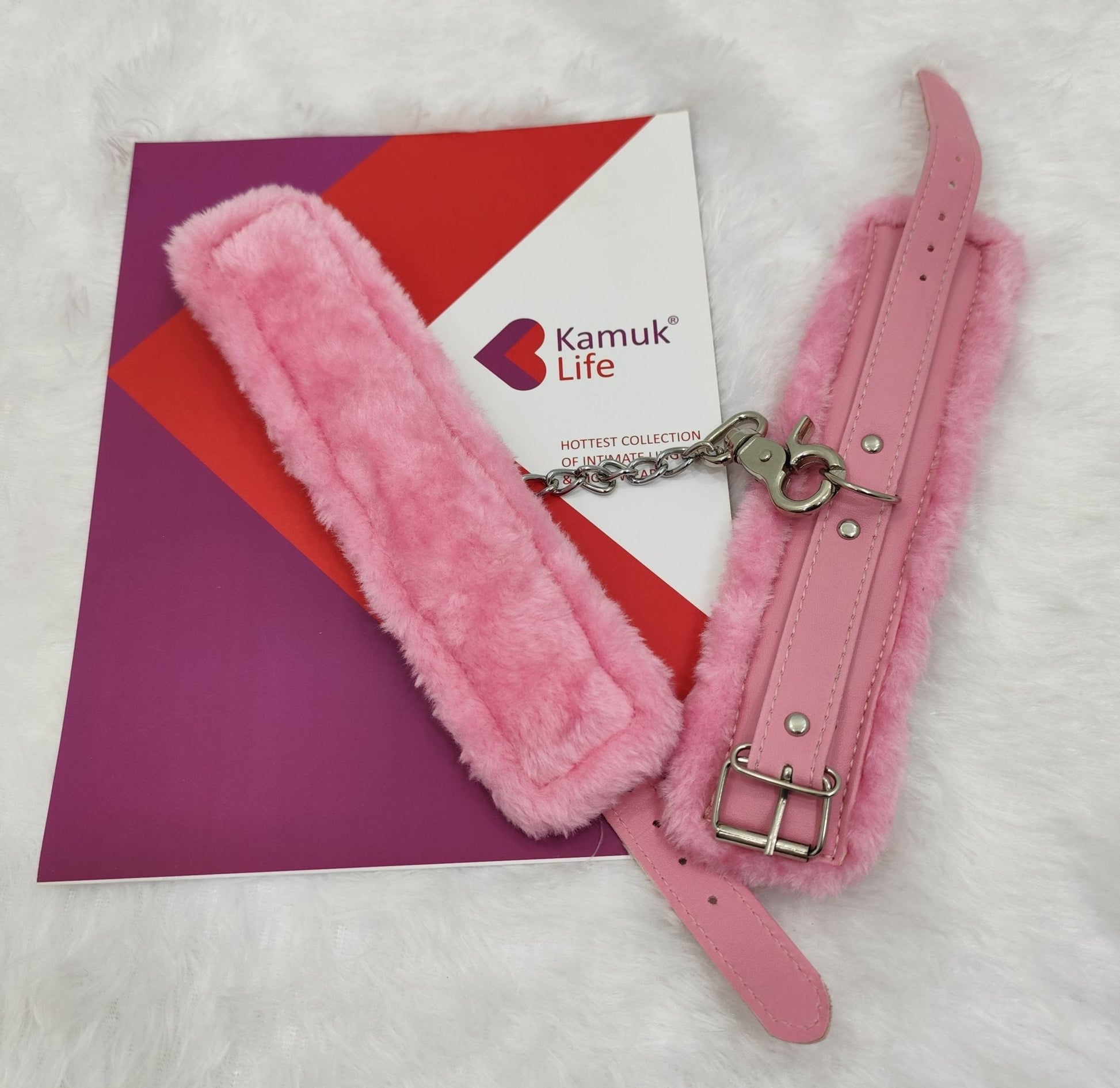 Kamuk Life Pink Leather cuff Adjustable Size with Fur Lining - Intimacy HubKamuk Life