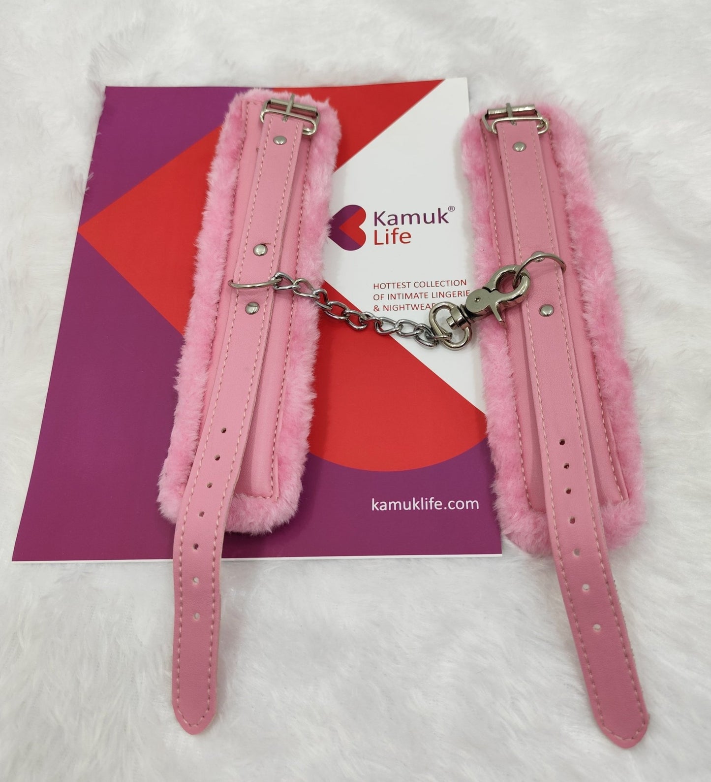 Kamuk Life Pink Leather cuff Adjustable Size with Fur Lining - Intimacy HubKamuk Life