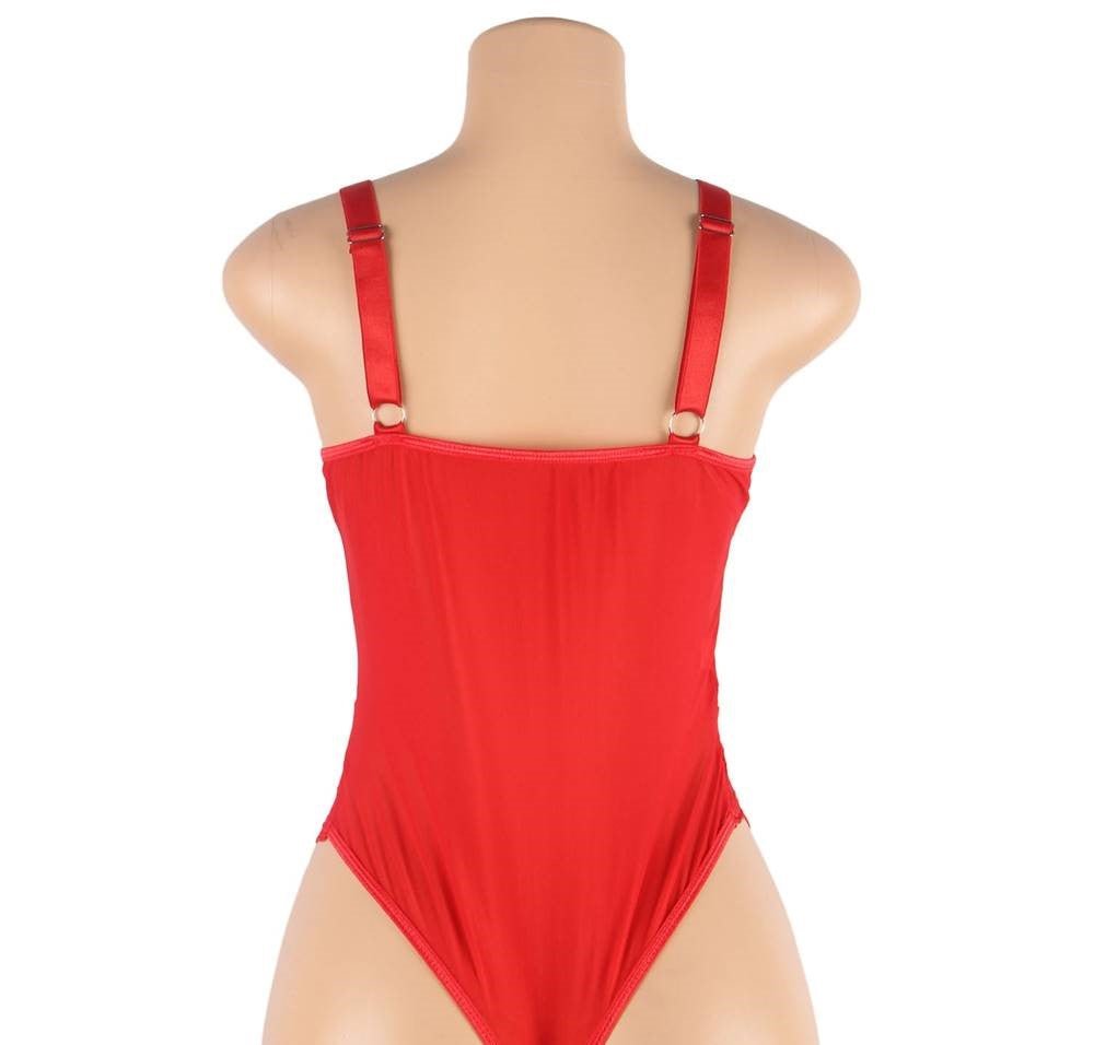 Kamuk Life Red Lace Garter Leg Ring Bodysuit - Intimacy HubHot LingerieKamuk Life