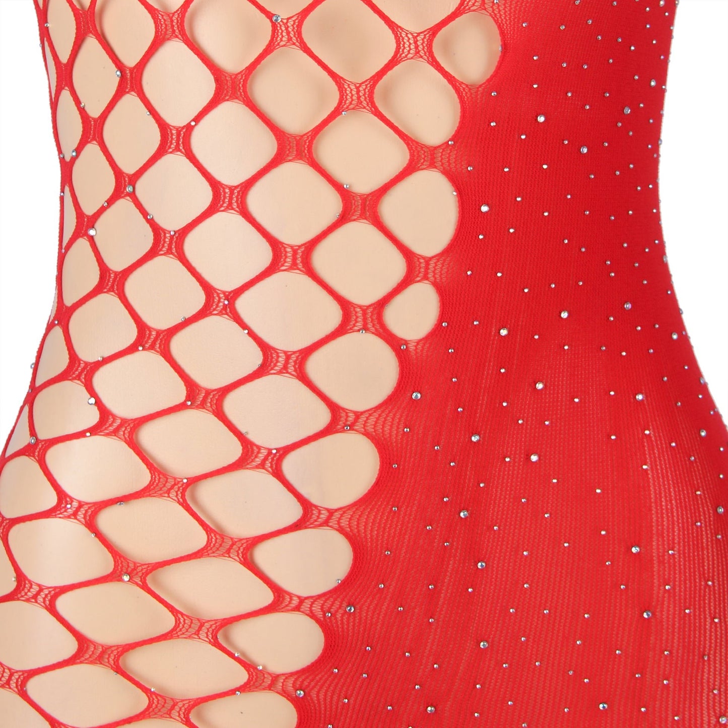 Kamuk Life Red Sparkle Glitter Rhinestone Fishnet Bodystocking - Intimacy Hubbody stockingKamuk Life