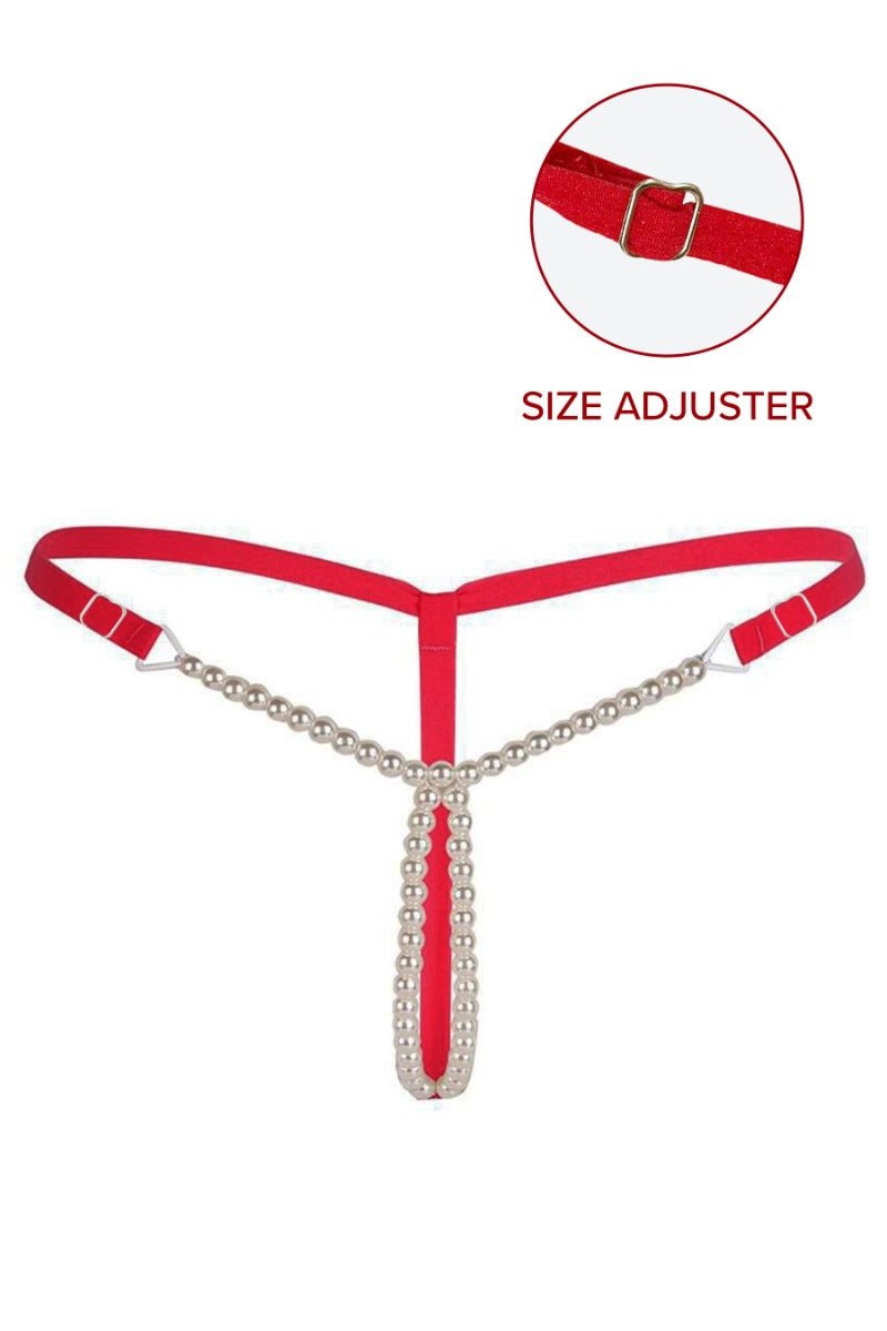 Kamuk Life Red Thong with Delicate Pearl Beading - Intimacy HubThongs, G stringKamuk Life