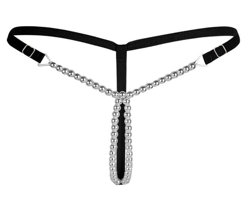 Kamuk Life TWIN BLACK - WHITE PEARL BEADED THONG - Intimacy HubThongs, G stringKamuk Life