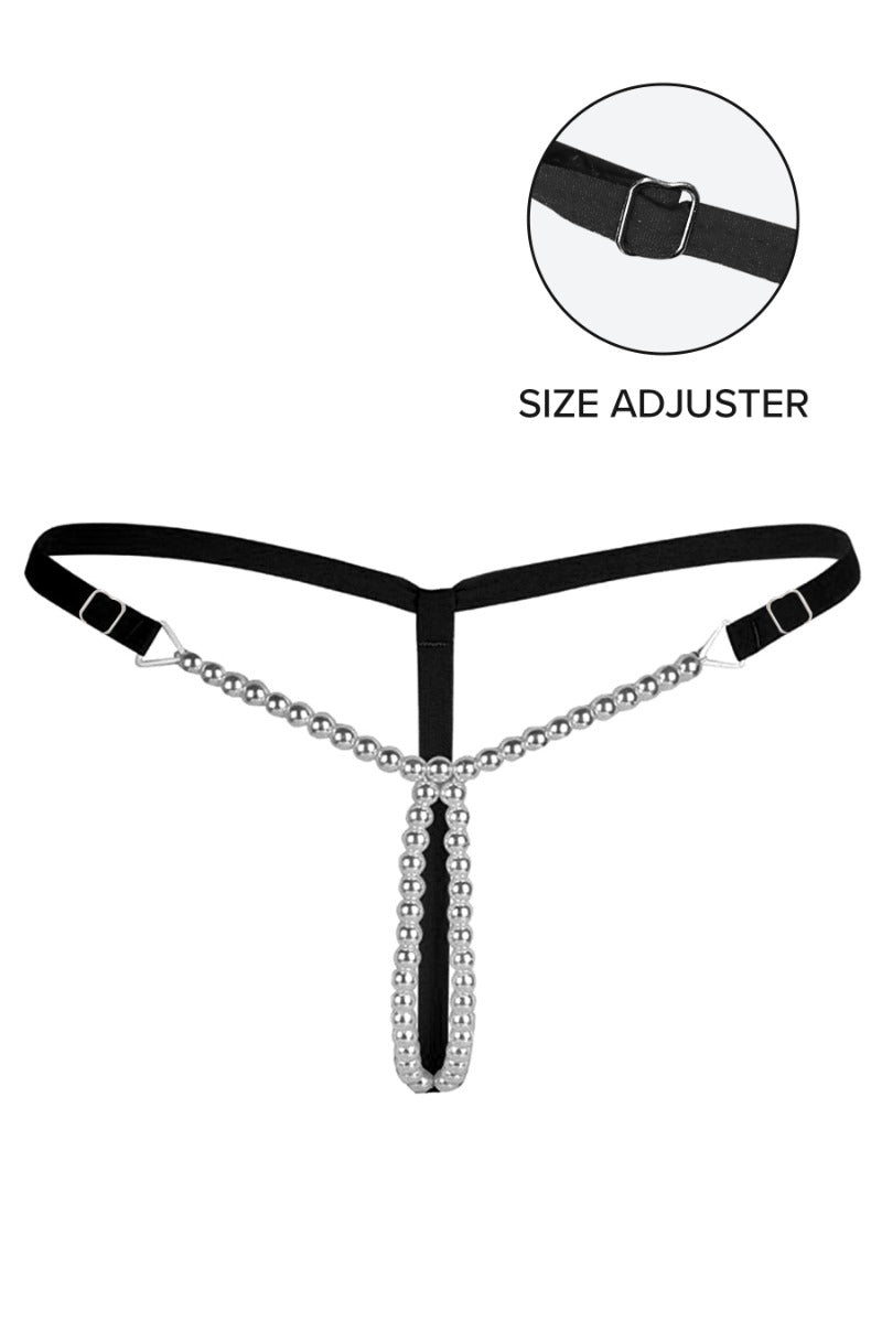 Kamuk Life TWIN BLACK - WHITE PEARL BEADED THONG - Intimacy HubThongs, G stringKamuk Life