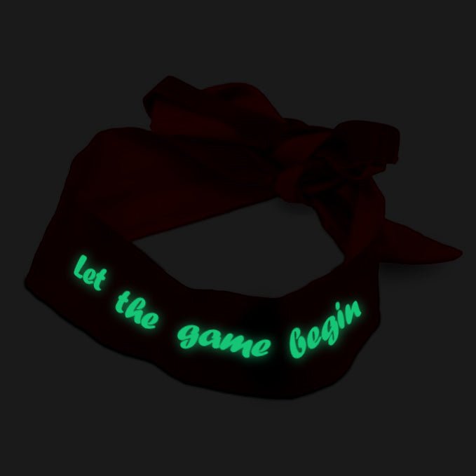 Let the Game Begin Glow In The Dark Eye Mask & Adjustable Satin Blindfold - Intimacy HubGiftKamuk Life